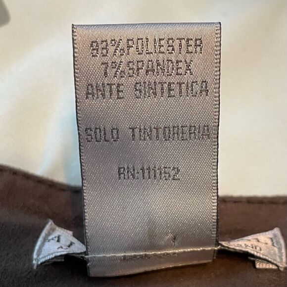 Alberto Makali Faux Suede‎ Mini Skirt Brown Pencil Zipper Pocket Detail 6 - Picture 4 of 4